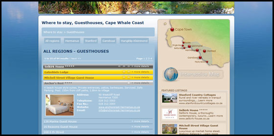 Cape Whale Coast listings